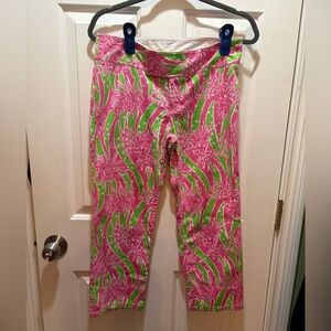 Lilly Pulitzer size 6 Pink and Green Floral Pants